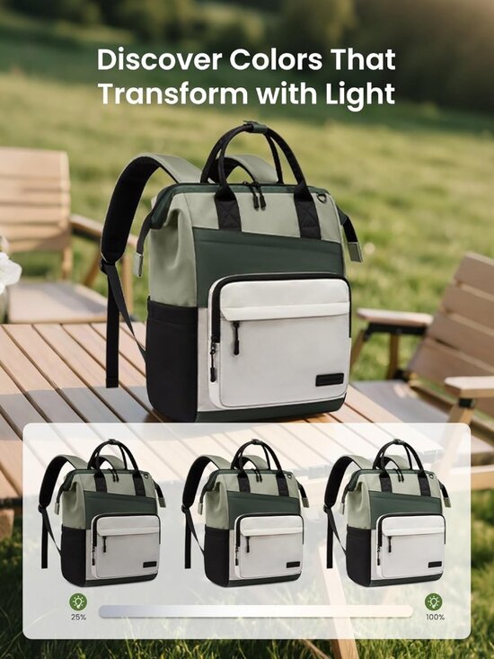 Laptop Backpack for Women, 15.6 Inch Travel Backpack for Work College Business, - Picture 7 of 8